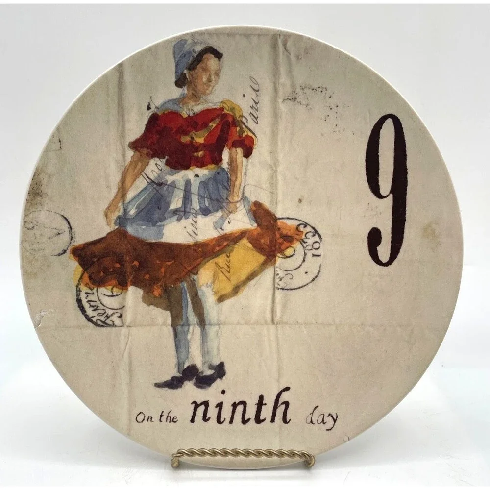 Williams Sonoma 12 Days Of Christmas Plate Salad Dessert 8.75